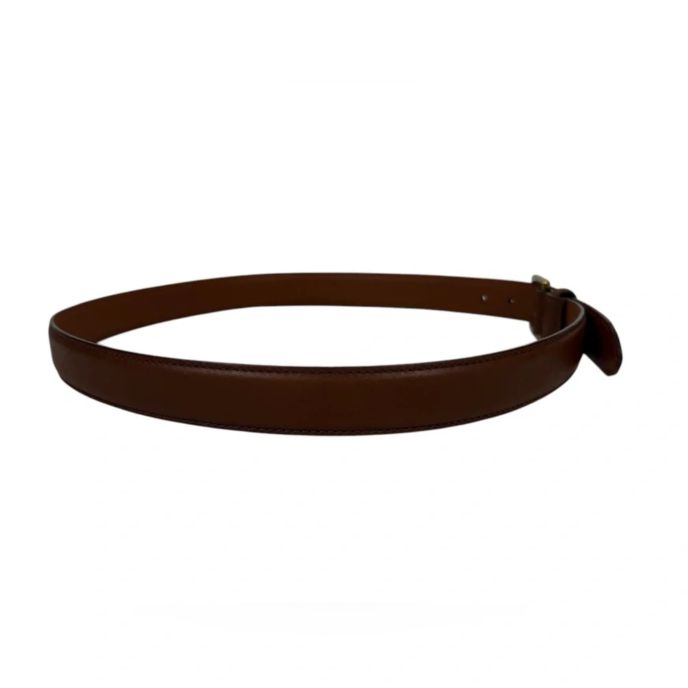 L.L. Bean Brown Full Grain Leather Made In USA Belt Mens Size 38 Casual EUC - Picture 5 of 12